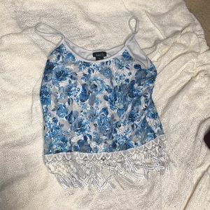 Blue flower crop top